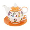Teekanne-Set Blumen Tea for One Teekanne mit Tasse Teller + Geschenkkarton