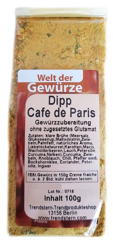 Gewürz Mischung Dipp Cafe de Paris OHNE Glutamat Brotaufstrich Kräuterbutter