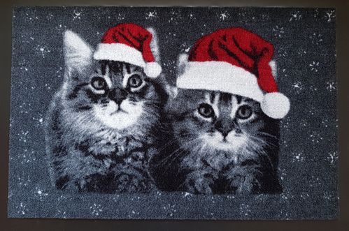 Fußmatte Weihnachten Katzen-Duo  "Weihnachtskatzen"