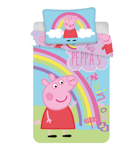 Peppa Pig Wutz Bettwäsche Baby 100 x 135 cm + 40 x 60 cm Set mit Reißverschluss